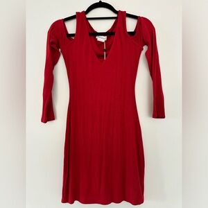 Lovers + Friends Red Long Sleeve Mini Dress
